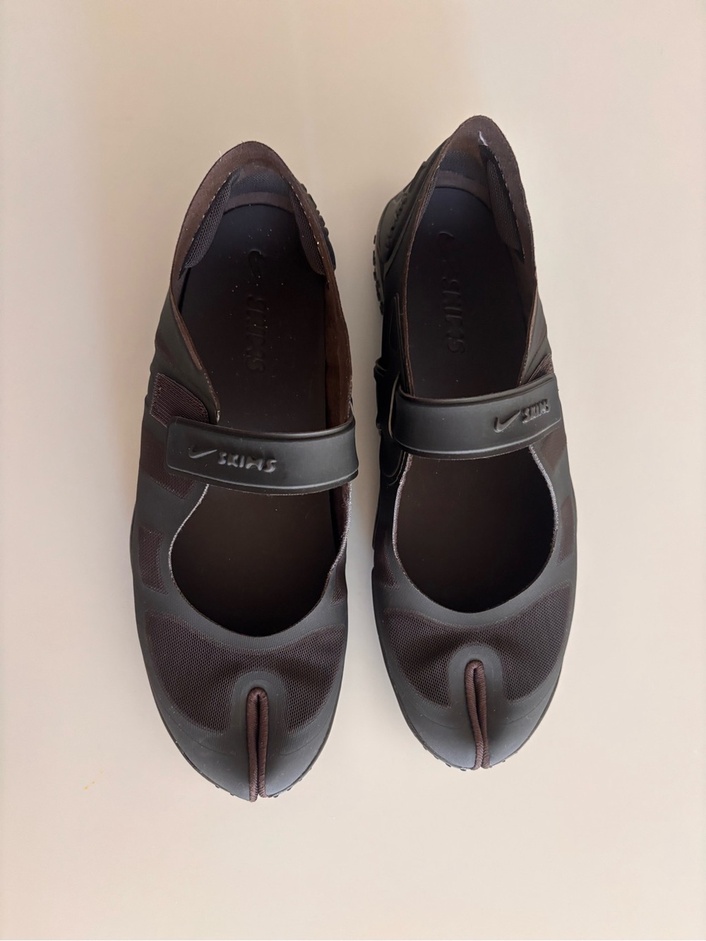 SKIMS Brown Split-Toe Mary Jane Flats